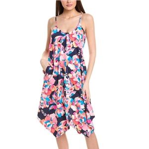 LA BLANCA Floral Midi Dress UPF 50+ Swimsuit Coverup Resortwear